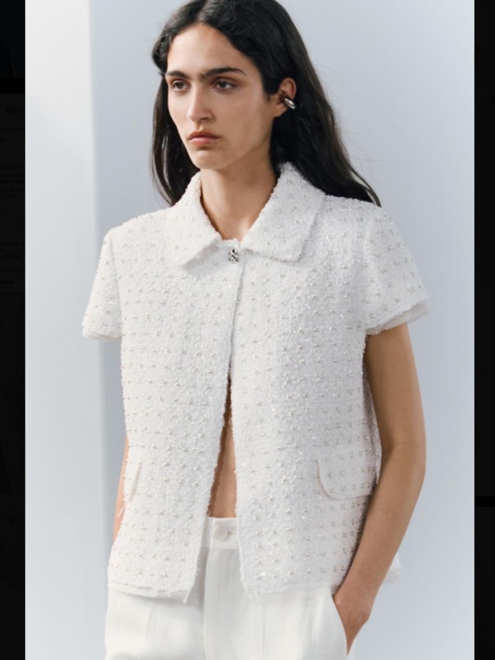 ZARA Shiny Textured Weave Jacket ZW Collection